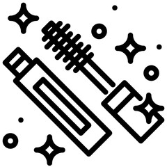 Mascara outline icon a sparkling mascara beauty product with shimmer and defining outline.