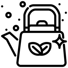 Kettle with a tea leaf design sparkling clean.