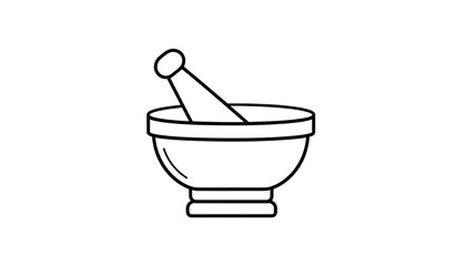 Simple outline of a mortar and pestle