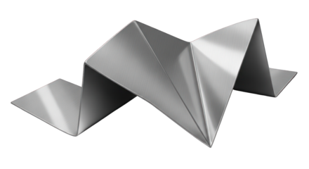 Modern Metal Sculpture with Geometric Zigzag Design.