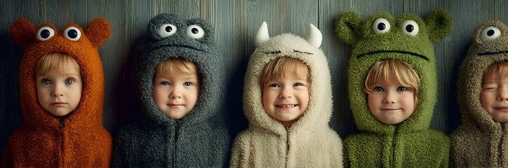 niños monstruos de Halloween