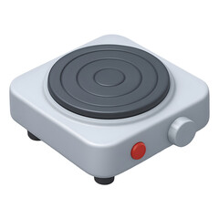 Fototapeta premium Hot Plate Isolated on White Background