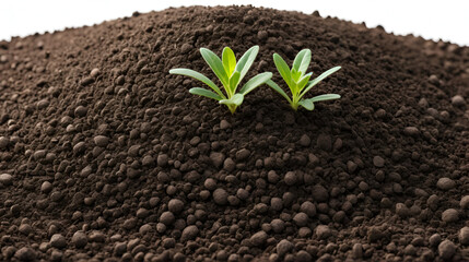 Naklejka premium fertile soil or isolated mound of soil on a white background.