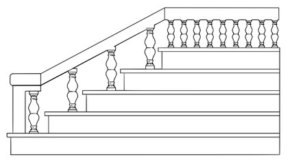 Staircase Balustrade Designs 2D vector