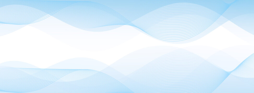 A modern digital design of soft blue translucent waves, creating a serene and flowing conceptual abstract background
