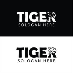 Tiger text logo Royalty Free Vector Design