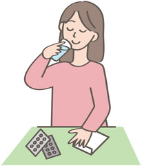 薬を飲む人