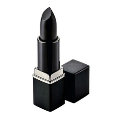  Black lipstick isolated on white background. 