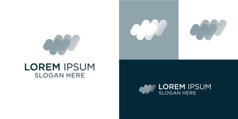 Modern cloud logo design template with elegant layered effect for technology, creative, or consulting businesses, create an impactful brand identity with this versatile design