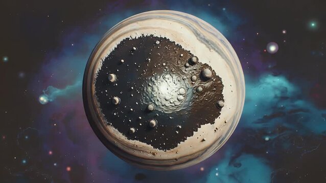 Non-Objective Composition Simulating the Topography of Extraterrestrial Planetary Body