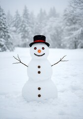 Fototapeta premium snowman on the snow
