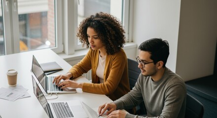 Collaborative work session modern office bright environment team engagement