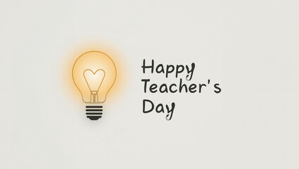 Minimalist Lightbulb with Heart Filament – Teacher’s Day Inspiration Concept