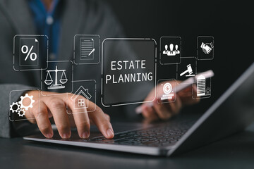 Real estate planning concept. Home insurance, inheritance business and property legal protection...
