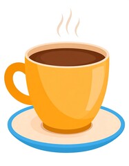 Warm yellow coffee cup