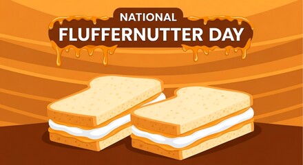Celebrate national fluffernutter day with a delicious peanut butter and marshmallow fluff sandwich