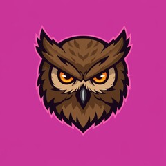 Owl mascot illustration with wise and powerful look. Nocturnal bird symbol isolated on white background. Perfect for esport logo, sports team emblem, and branding design.