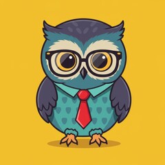 Owl mascot illustration with wise and powerful look. Nocturnal bird symbol isolated on white background. Perfect for esport logo, sports team emblem, and branding design.