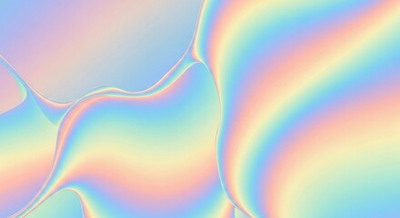 Abstract iridescent fluid with pastel rainbow gradients
