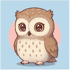 Owl mascot illustration with wise and powerful look. Nocturnal bird symbol isolated on white background. Perfect for esport logo, sports team emblem, and branding design.