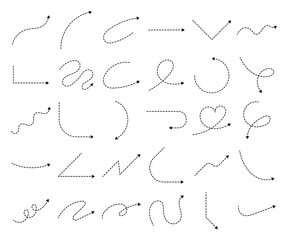 Set of Dashed Line Arrow