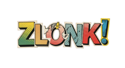 Colorful ZLONK Comic Book Style Word Art.