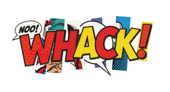 Comic Book Style Whack Word Art.