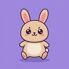 Rabbit mascot illustration with cute yet energetic look. Fast animal symbol isolated on white background. Perfect for esport logo, sports team emblem, and branding design.