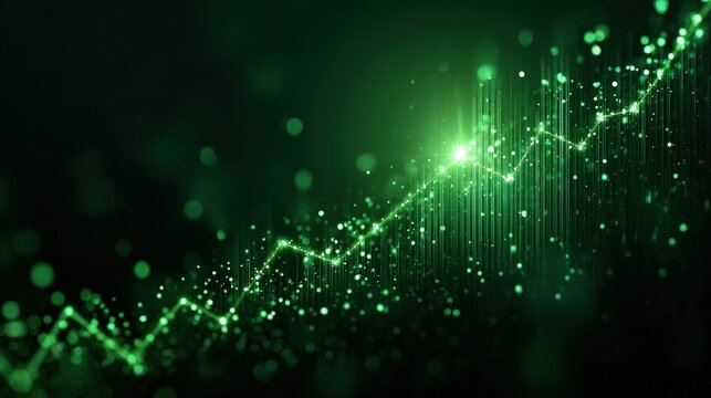 Abstract Green Data Graph Visualization