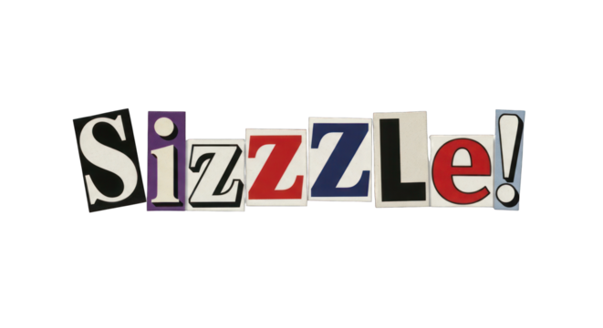 Colorful Collage Word Sizzle.