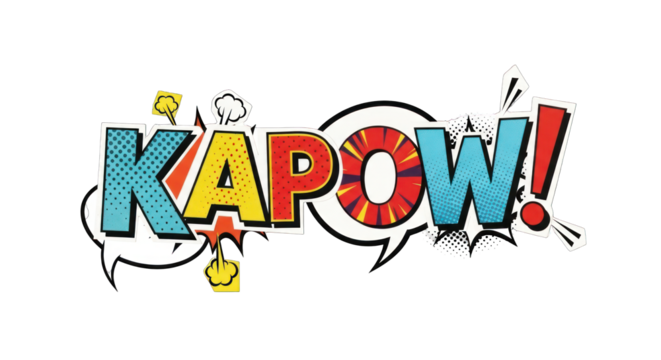 Colorful Comic Book Style Word Kapow.