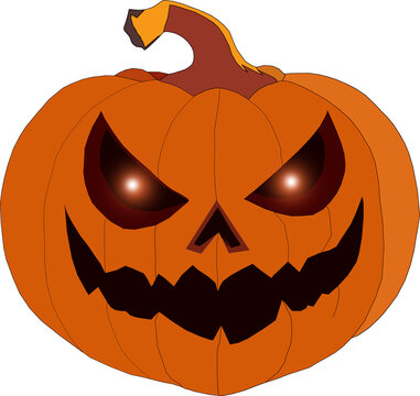Illustration d'une citrouille graphique d'ambiance halloween, sur fond transparent..