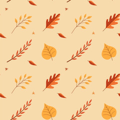 seamless pattern of autumn leaves illustration  