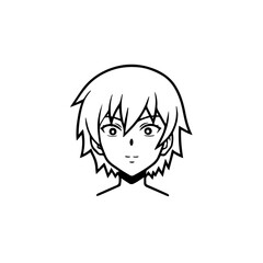 Black and white hot anime character line art illustration, stylish minimal outline drawing in clean style