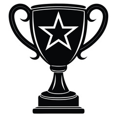 a stylized golden trophy with a star on top agains (1).eps