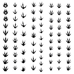 Naklejka premium Playful safari pattern with lions, elephants, zebras, and crocodiles in a childlike, graphic style