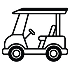Golf Cart Vector Line Icon for Transport and Leisure