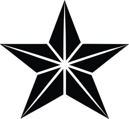 christmas star black vector icon isolated on white.eps