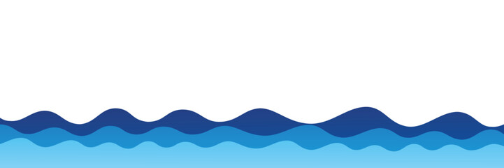 Vector waves layer seamless cartoon style banner