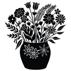 a colorful bouquet of wildflowers in a teal vase a (1).eps
