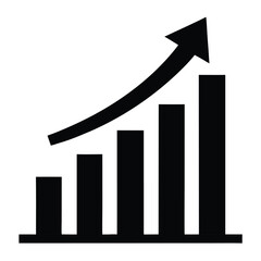 Growth Chart Icon &ndash; Business Success and Financial Progress Vector
