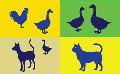 Animal Silhouettes in Color Harmony