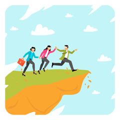 Bad decision concept. Mistake or wrong decision with blind decision.