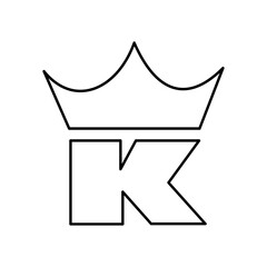 Outline of a Crown Above Letter K