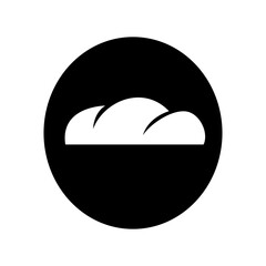 Bread Loaf Glyph Icon in Black Circle