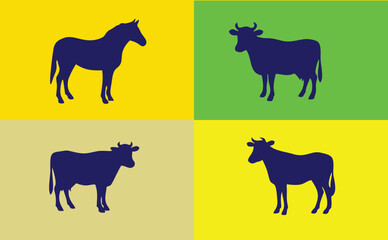 Animal Silhouettes in Color Harmony