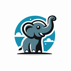 Cartoon elepahant vector design art illustration