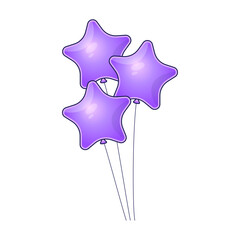 purple star shape balloons element
