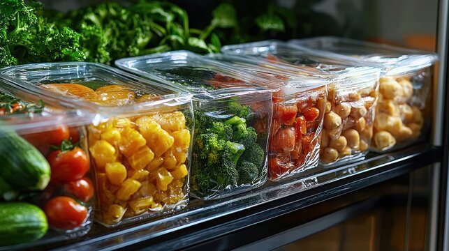 Organized fresh produce storage in refrigerator