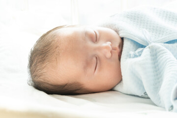 Close-up shot of a baby, newborn infant, 2 months old